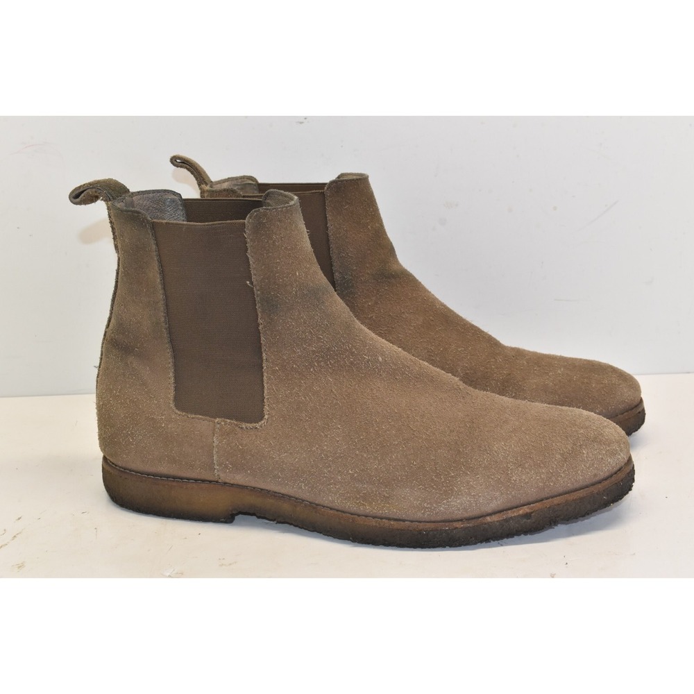 AllSaints Harley Chelsea Boots Brown Mens EU 44 US‎ 11 Suede Crepe Sole Pull On